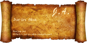 Jurin Aba névjegykártya